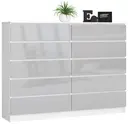 Komoda K160 10SZ bílá/metalický lesk