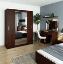 Šatní skříň posuvná se zrcadlem 150 cm wenge