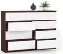 Komoda K140 8SZ wenge/bílá