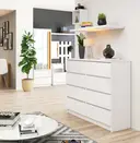 Komoda K120 8SZ bílá/bílý lesk