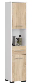 Koupelnová skříňka Fin 30 2D1SZ1W bílá/dub sonoma