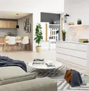Komoda K160 6SZ bílá/bílý lesk