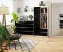 Regál R11 R80 1D2SZ bílá/černý lesk