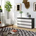 Komoda CL100 6SZ grafitová šedá/bílá