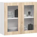 Kuchyňská linka s vitrínou LIMA 2.4M H720 Bílá / Dub Sonoma