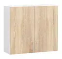 Závěsná kuchyňská skříňka Lima W80 D2 bílá/dub sonoma