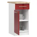 Kuchyňská skříňka Olivia S40 SZ1 bílá/červený lesk