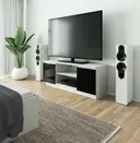 TV stolek K140 bílá/černý lesk