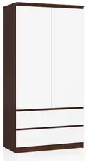 Šatní skříň S90 2D2SZ wenge/bílá