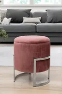 Taburet Porto stříbrná/růžová