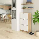 Botník se třemi dvířky dub sonoma/bílá