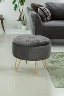 Taburet Caro zlatá/šedá
