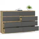 Komoda K160 8SZ dub artisan/grafitová šedá