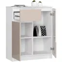 Komoda K80 2D1SZ bílá/cappuccino lesk