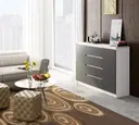 Komoda K160 2D4SZ bílá/grafitová šedá
