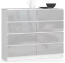 Komoda K120 8SZ bílá/metalický lesk