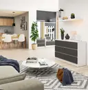 Komoda K120 6SZ bílá/grafitová šedá