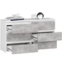 Komoda CL100 6SZ bílá/beton