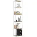 Kovový regál Loft 40 cm bílá/dub sonoma