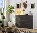 Komoda K160 10SZ bílá/grafitová šedá