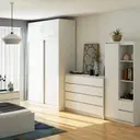 Šatní skříň posuvná s nástavbou Mono 150 cm bílá