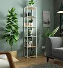 Kovový regál Loft 40 cm bílá/dub sonoma