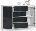Komoda K140 2D4SZ bílá/grafitový lesk