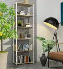 Kovový regál Loft 60 cm bílá/dub artisan