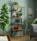 Kovový regál Loft 80 cm černá/dub artisan