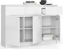 Komoda K140 3D3SZ bílá/bílý lesk