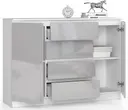 Komoda K140 2D4SZ bílá/metalický lesk