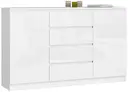 Komoda K160 2D4SZ bílá/bílý lesk