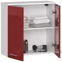Koupelnová skříňka Fin W60 2D bílá/červený lesk