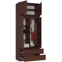 Šatní skříň s nástavbou S90 2D2SZ wenge