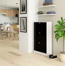 Botník se třemi dvířky bílá/černý lesk