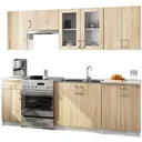Kuchyňská linka s vitrínou LIMA 2.4M H720 Bílá / Dub Sonoma