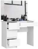 Toaletní stolek se zrcadlem T-6/SL 90x60 levá - bílá