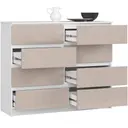 Komoda K120 8SZ bílá/cappuccino lesk