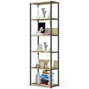 Kovový regál Loft 60 cm černá/dub artisan