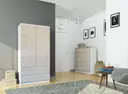 Šatní skříň S90 2D2SZ bílá/cappuccino lesk