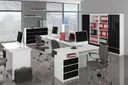 Komoda K120 8SZ bílá/černý lesk