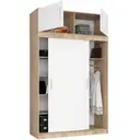 Šatní skříň posuvná s nástavbou Mono 150 cm dub sonoma/bílá