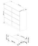 Komoda K120 8SZ bílá/metalický lesk