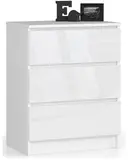 Komoda K60 3SZ bílá/bílý lesk