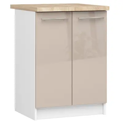 Kuchyňská skříňka Olivia S60 2D bílá/cappuccino lesk