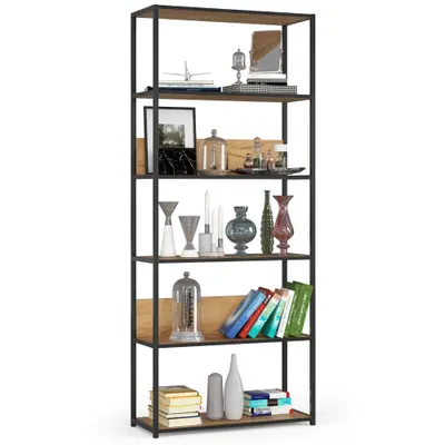 Kovový regál Loft 80 cm černá/dub craft