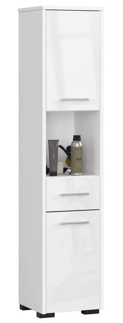 Koupelnová skříňka Fin 30 2D1SZ1W bílá/bílý lesk