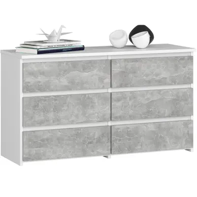 Komoda CL100 6SZ bílá/beton