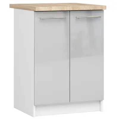 Kuchyňská skříňka Olivia S60 2D bílá/metalický lesk