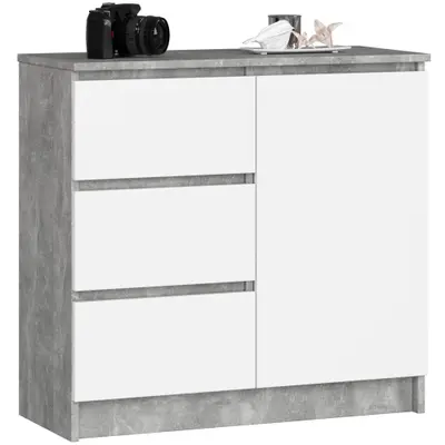 Komoda K80 Jerry 1D3SZ beton/bílá